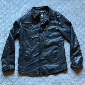 Fried Denim Faux Leather Jacket